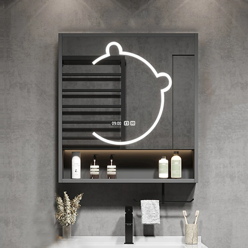 Luxury Mirror Bathroom Vanity Cabinet Sink Full Length Makeup Table Body Mirrors Locker Cabinets For Room Funky Led Compact Wall