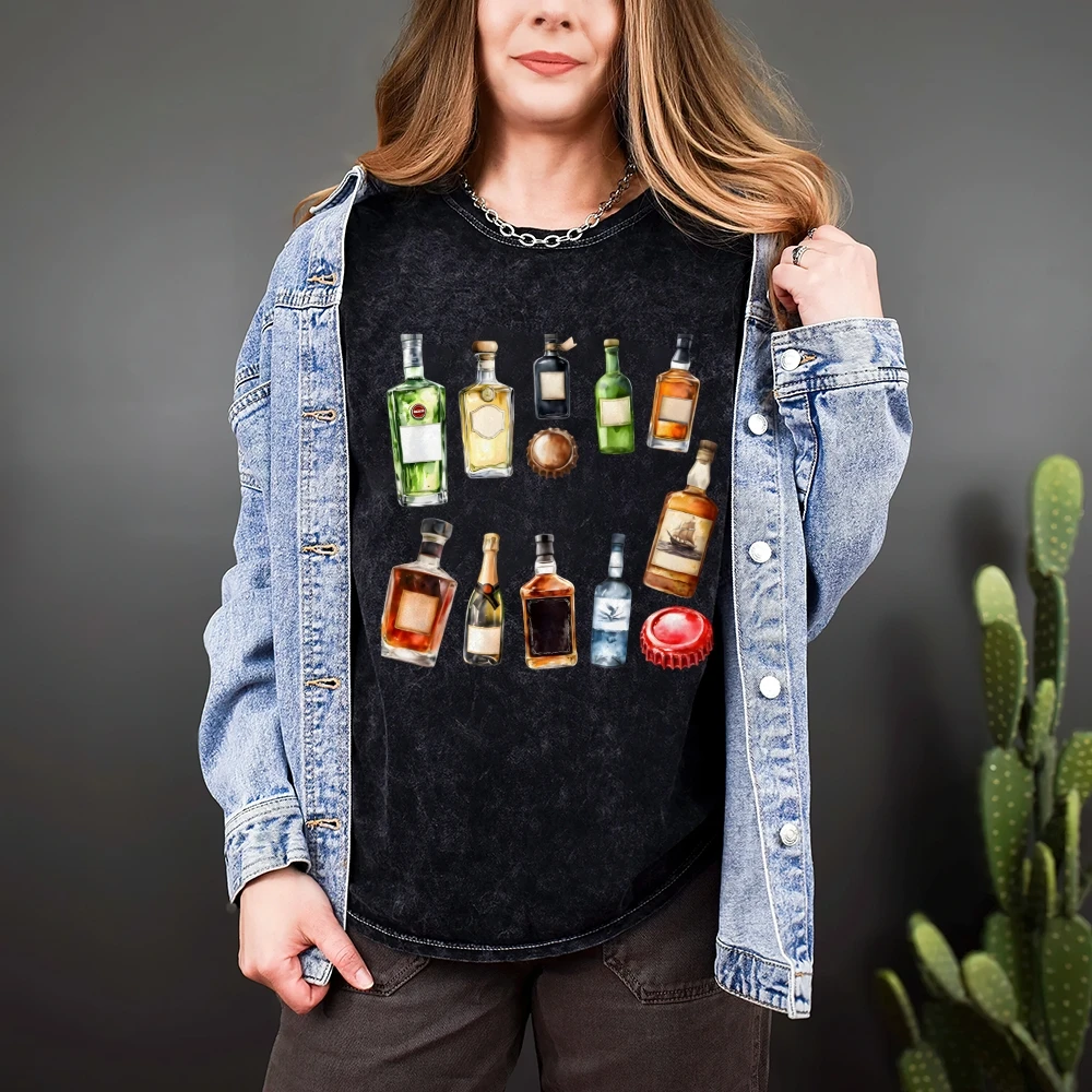 Wijnelementen, mode, zomer 2025, Y2k dames T-shirt, schattig handgeschilderd konijntje, Koreaanse grafische stijl, oversized comfort