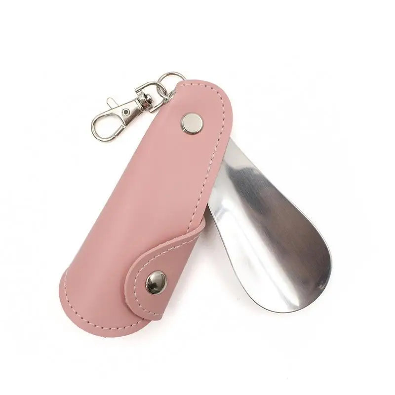 Portable Shoe Horn Stainless Steel Shoehorn With Key Chain Rings Portable Pocket Shoehorns Shoe Extractor With Keychain Wear