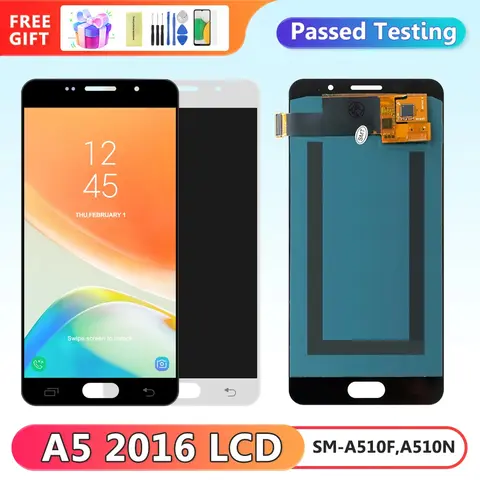 Super AMOLED For SAMSUNG A5 2016 A510 A510F A510M SM-A510F LCD Display Touch Screen Digitizer Assembly For SAMSUNG A510F