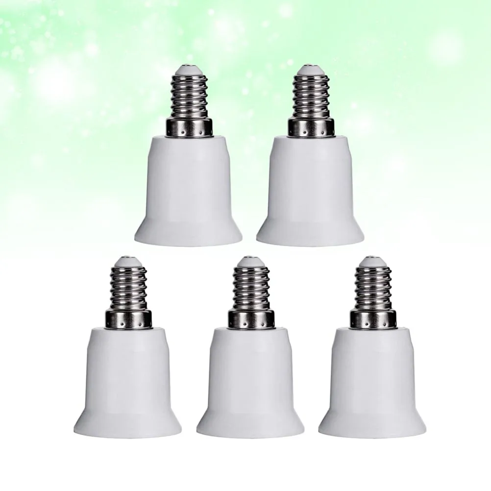 5pcs E14 to E27 LED Light Bulb Socket Adapter Durable Material 220V 230V Simple Practical Long Service Life