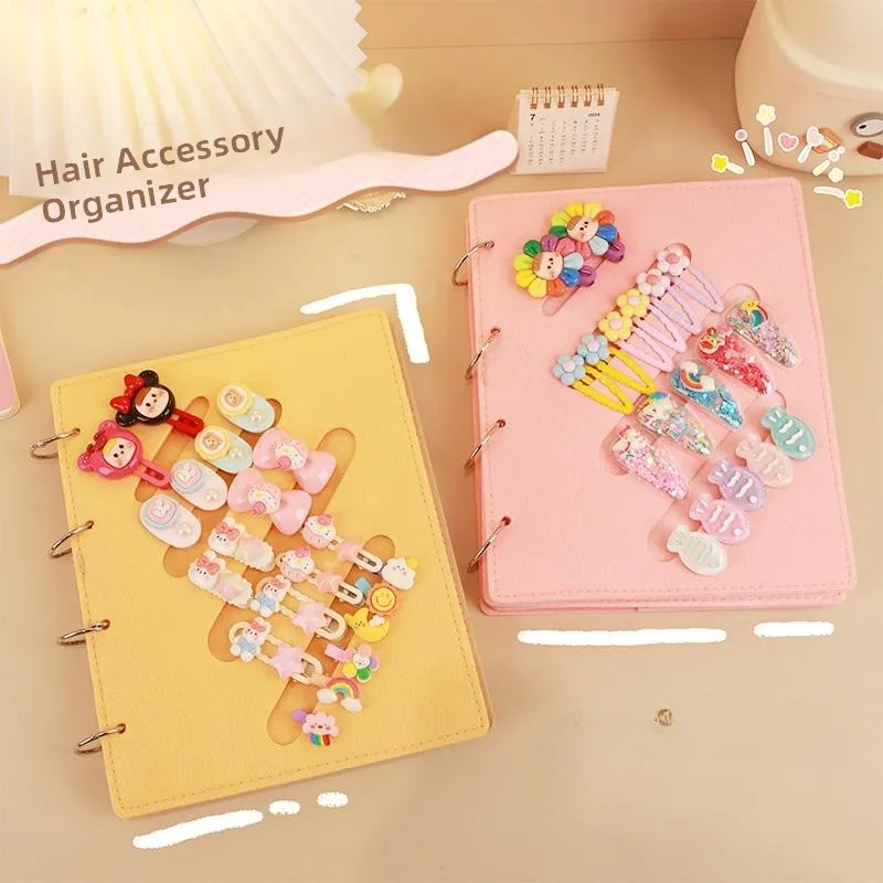 

Portable Hair Accories Storage Box Children's Hair Clips Elastic Ba Jewelry Display Book Staable Organizer Case
