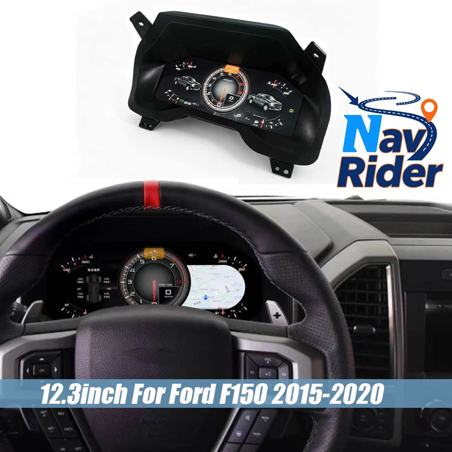 12.3inch Digital LCD Instrument Cluster For Ford F150 F 150 2015-2020 Speedometer Virtual Cockpit Wireless Carplay HeadUnit Auto