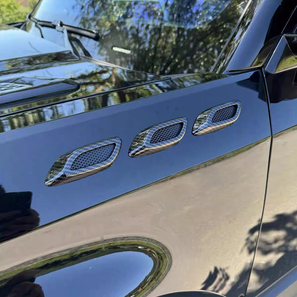 2/6 قطعة سيارة درابزين تقليم مدخل الزخرفية العالمي السيارات هود الديكور غطاء السيارات تدفق الهواء الوفير الجانب تنفيس ملصق مائي اكسسوارات #4