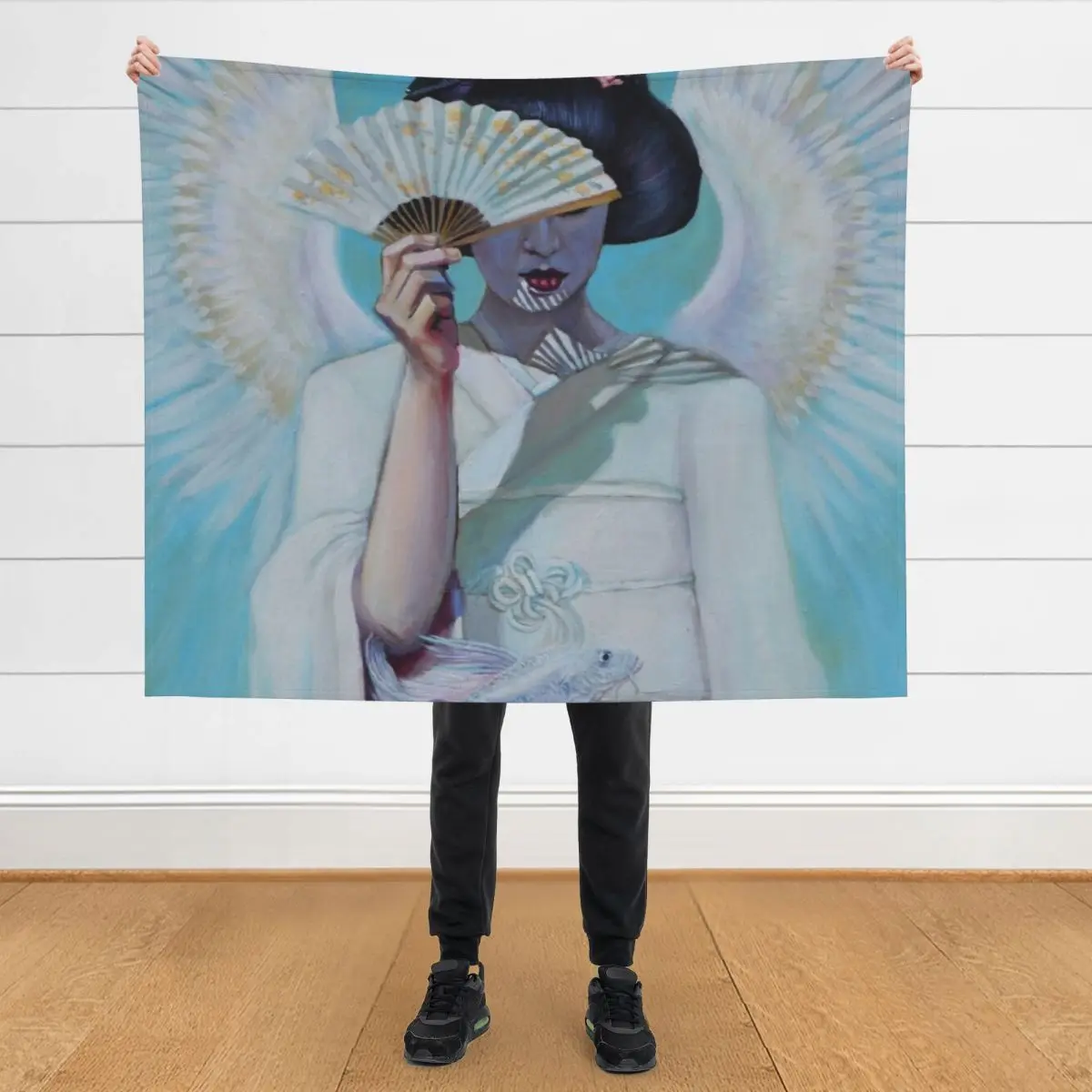 

Tenshi Throw Blanket anime Beautifuls for sofa Furry Blankets
