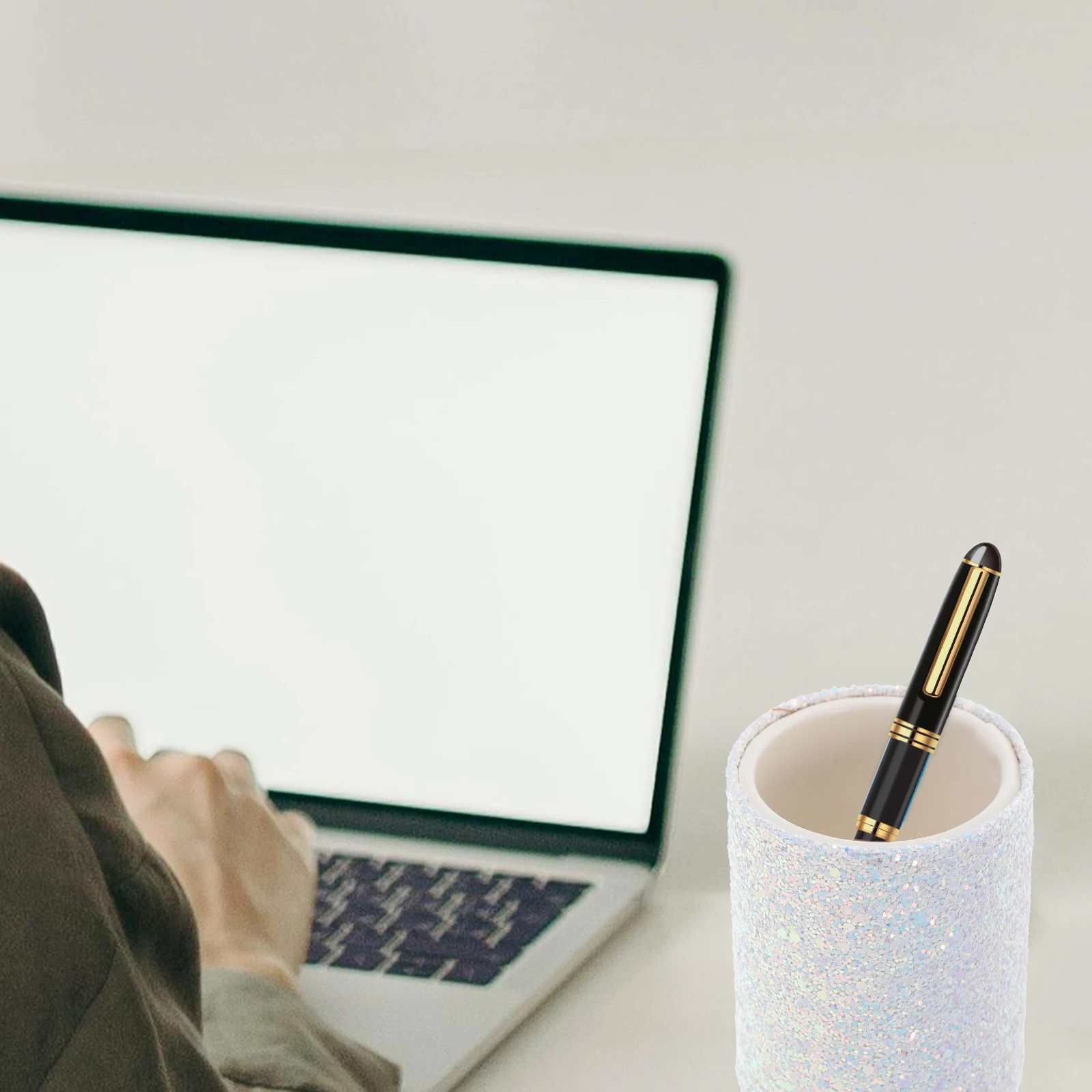 Простой органайзер для кистей для макияжа, настольный держатель для ручек для держателей для хранения косметики, настольный контейнер для кистей из искусственной кожи для макияжа