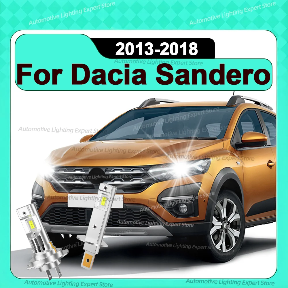 

2/4Pcs LED Lamp 1:1 Mini Size 30000LM CSP Headlight Bulb For Dacia Sandero 2013 2014 2015 2016 2017 2018