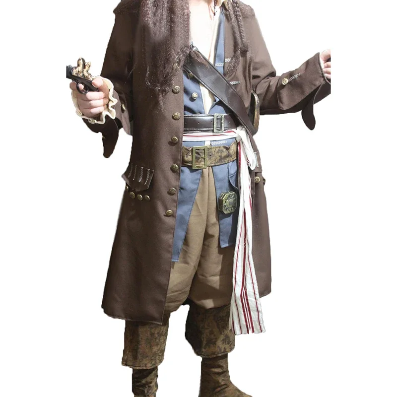 Disfraz de lujo de la colección Grand Heritage para hombre adulto, traje de Jack Sparrow, conjunto de abrigo de lujo, Pirata caribeño, 11