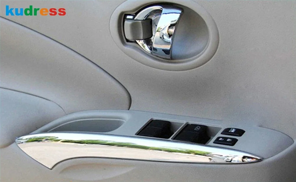 Car Inside Inner Door Armrest Handle Panel Cover Trim For Nissan Versa Sedan 2012 2013 2014 2015 ABS Chrome Interior Accessories