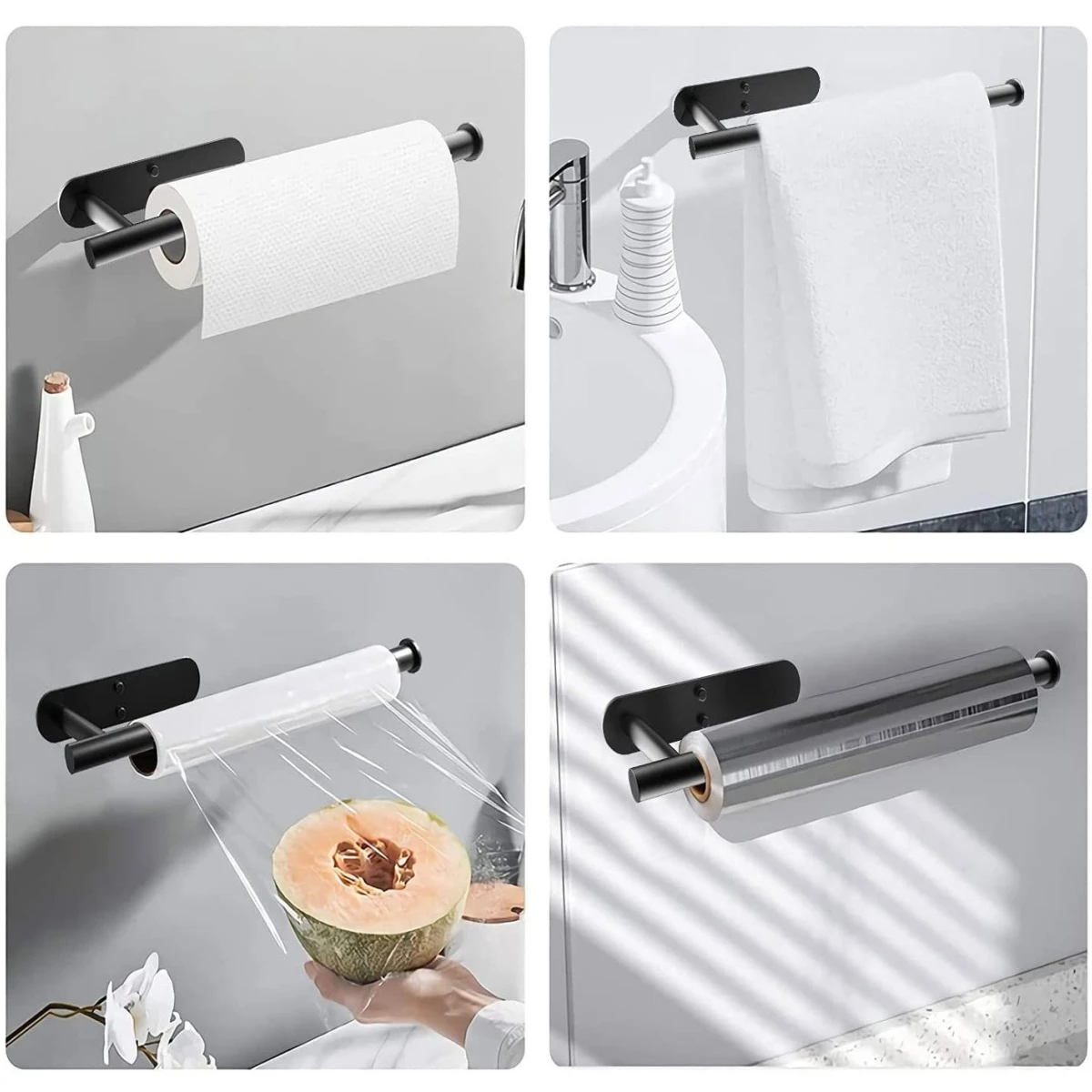 33cm Paper Towel Holders For Kitchen,AdhesiveToilet Paper Holder,Tissue Dispenser,Cabinet Storage Organizer,Towel Rack For Home