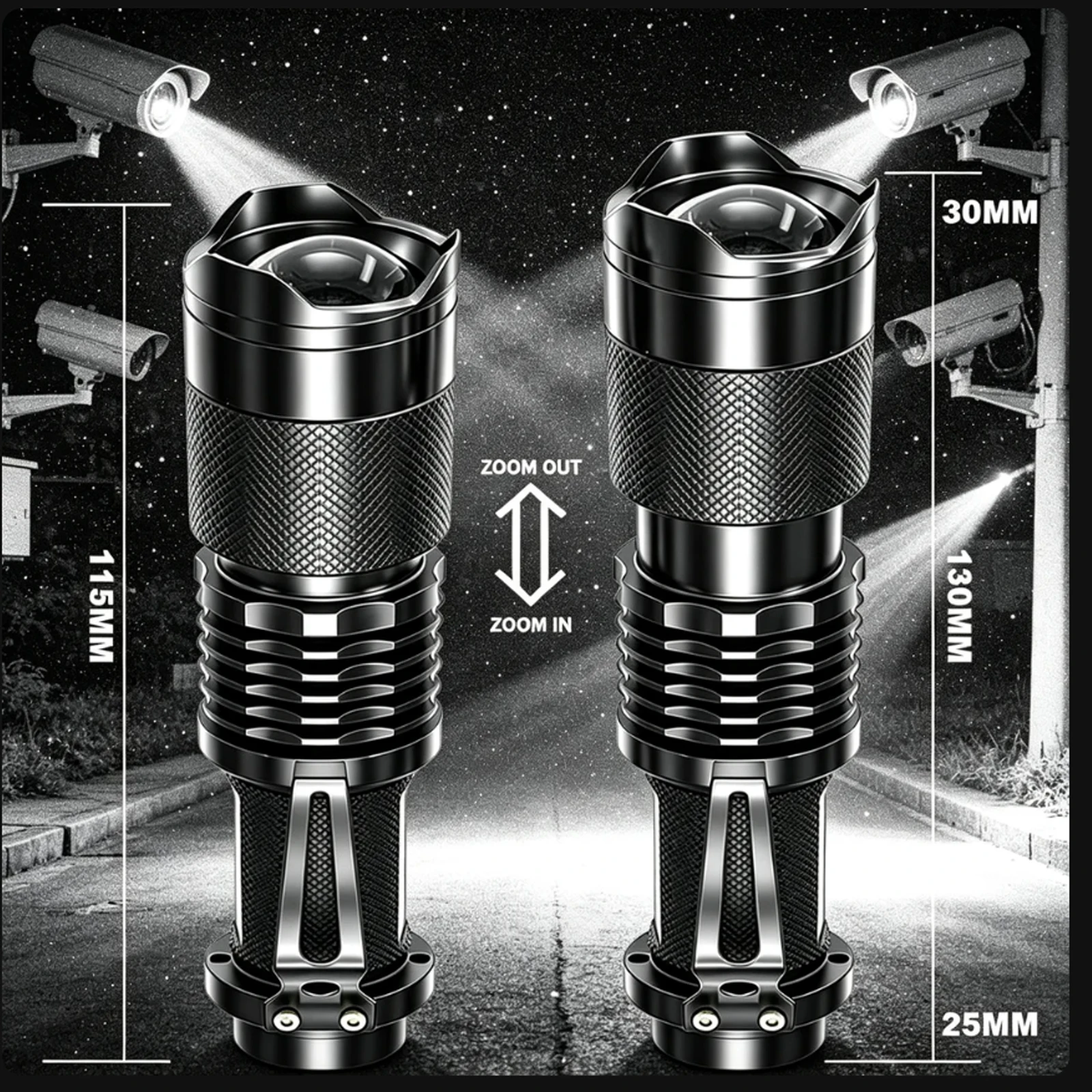 SK68 Small AA Infrared Flashlight 850NM 5W Red Burst LED Night Vision Device Lumen Charging Supplementary Light for Outdoor Use