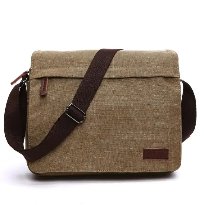 Men Canvas Casual Shoulder Crossbody Outdoor Travel Bag Male Business Messenger Solid Color Good Qualtiy Bag