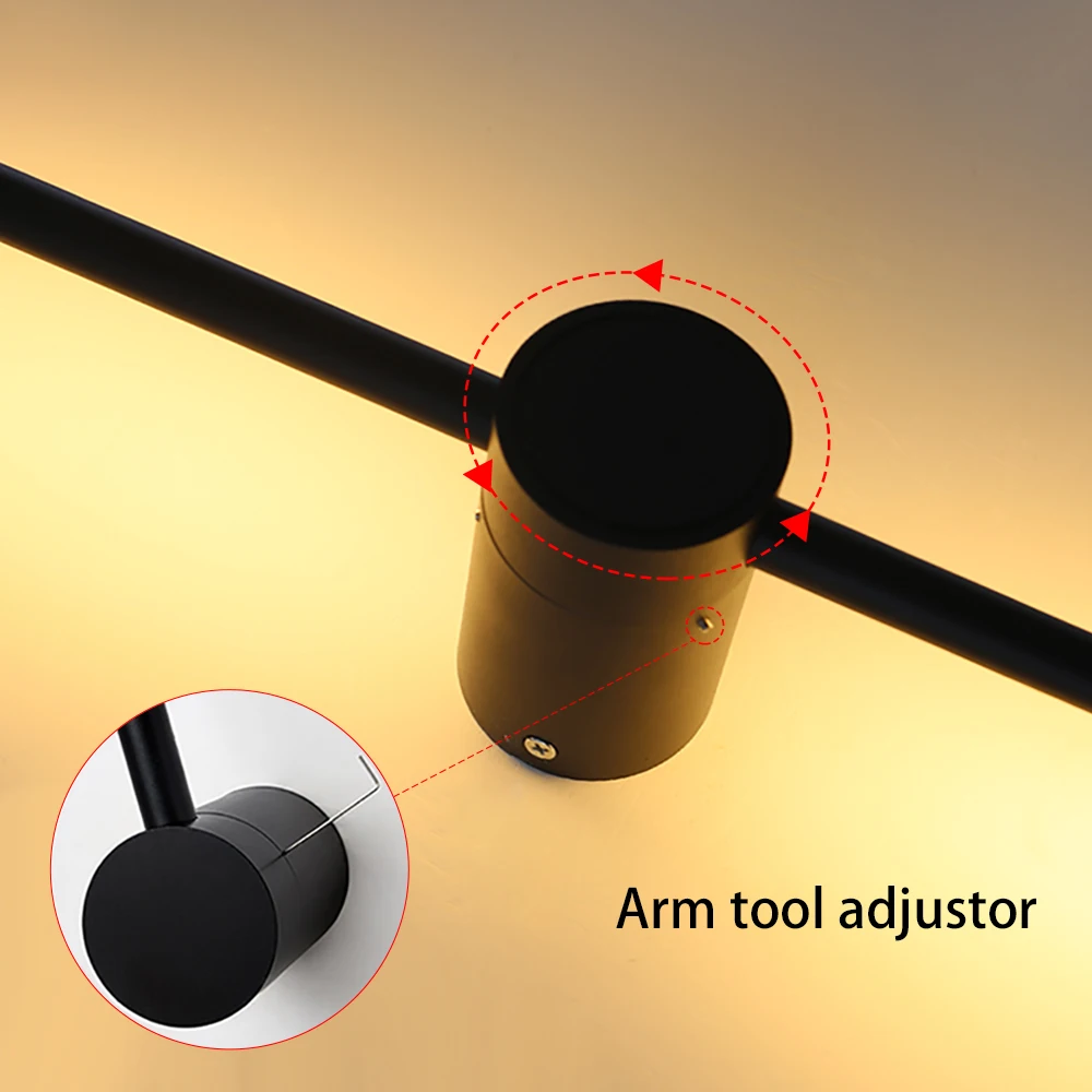 Nordic LED Wall Lamp 350°Rotation Long Strip Modern Wall Light With Touch switch Wall Sconce Lamp Fixture Adjustable New Gold