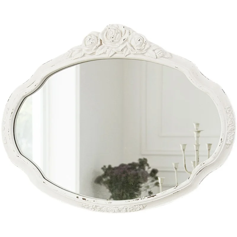 

European French retro rose carved vanity mirror vanity mirro r pastoral bathroom bathroom mir ror porch decorative mirr or