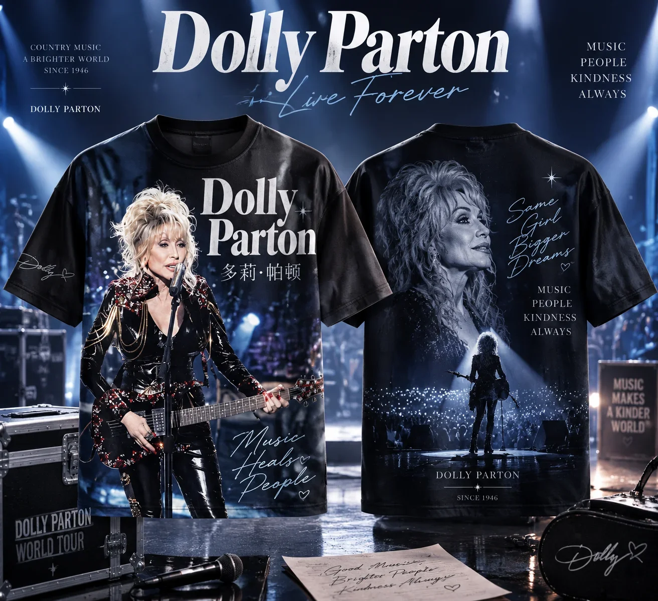 2026 Y2K Dolly Parton 3D All Over Print T-shirt Country Music Singer Unisex Soft Breathable Casual Short Sleeve Streetwear