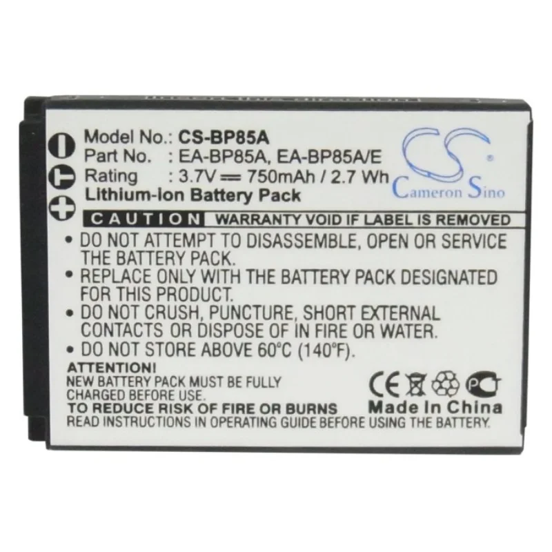 Li-ion Camera Battery for Samsung,3.7v,750mAh,WB210 SH100 PL210 EC-SH100ZBPBUS EC-SH100ZBPSUS ST200 ST200F,BP85A EA-BP85A