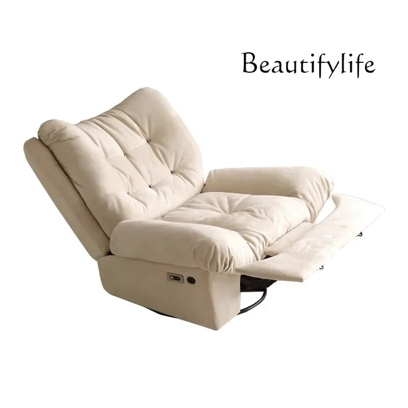 

Electric function sofa living room bedroom rotating lazy single sofa can lie down and sleep