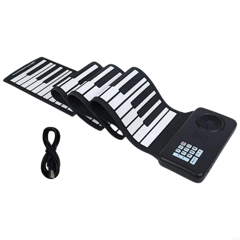 Portable 88 Key Rolls up Piano Musical Instrument Foldable Portable Electronic Piano Keyboard for Beginners Enduring