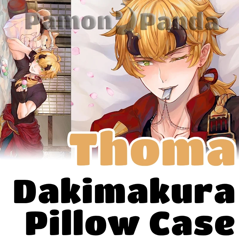 Thoma Dakimakura Genshin Impact Game Hugging Pillow Case Full Body Cushion Cover Pillowcase Home Bedding Decor Otaku Gift MYT