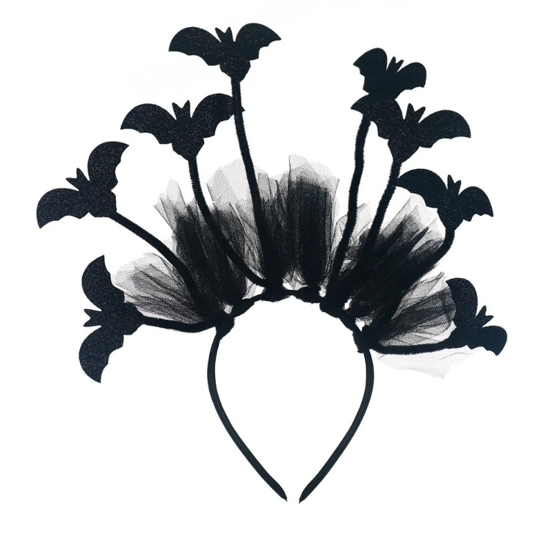 Eerie Twisted Shape Ghost Festival Headband Spider Pumpkin Dual Decor for Halloween Celebration Street Character Shooting Prop