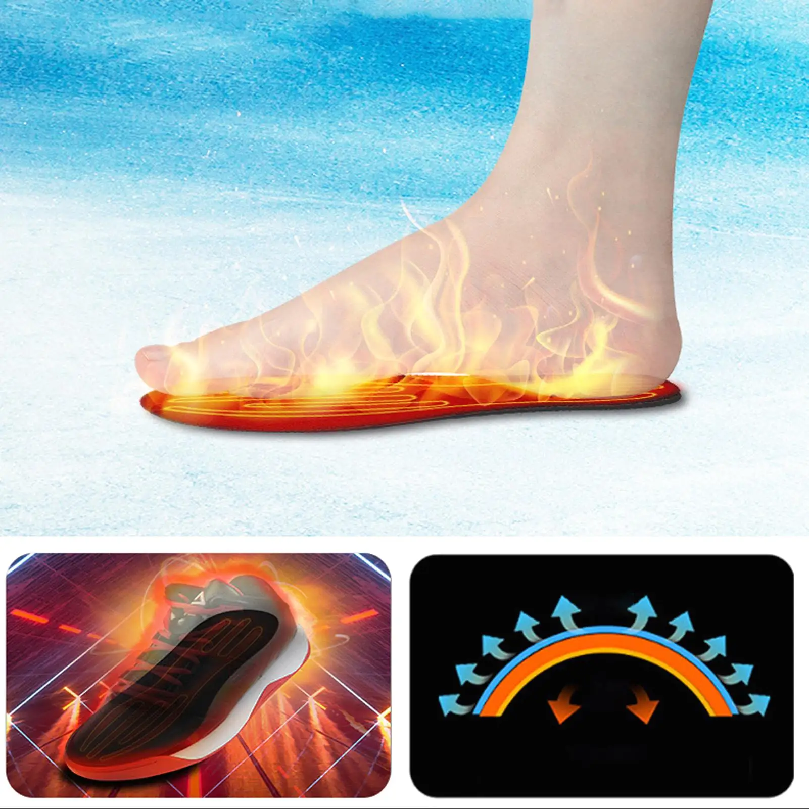 USB Electric Heating Shoes Pads - Soft and Cuttable Foot Warming Insoles for winter 