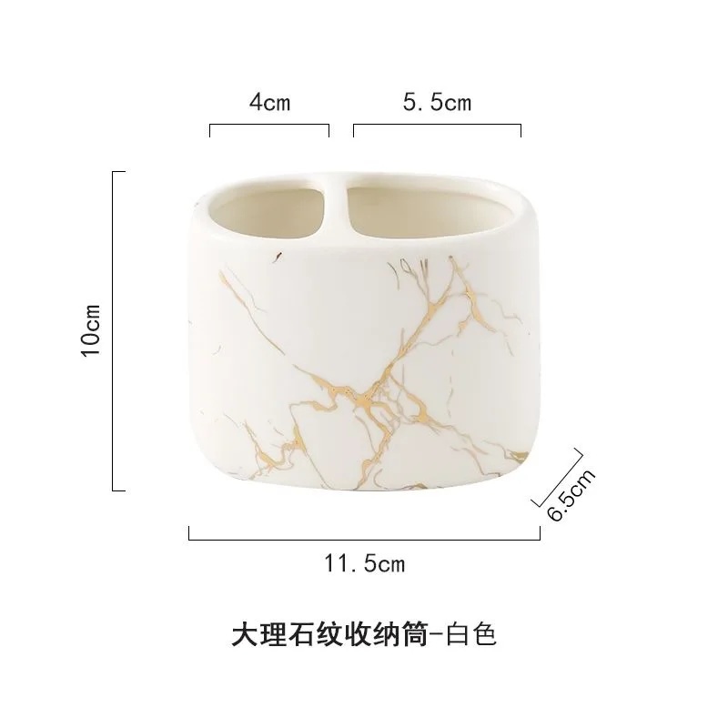 NEW Toothpaste Toothbrush Holder Marbling Ceramics Bathroom Toothbrush Cup Multifunction Toothbrush Barrel Bathroom Supplies