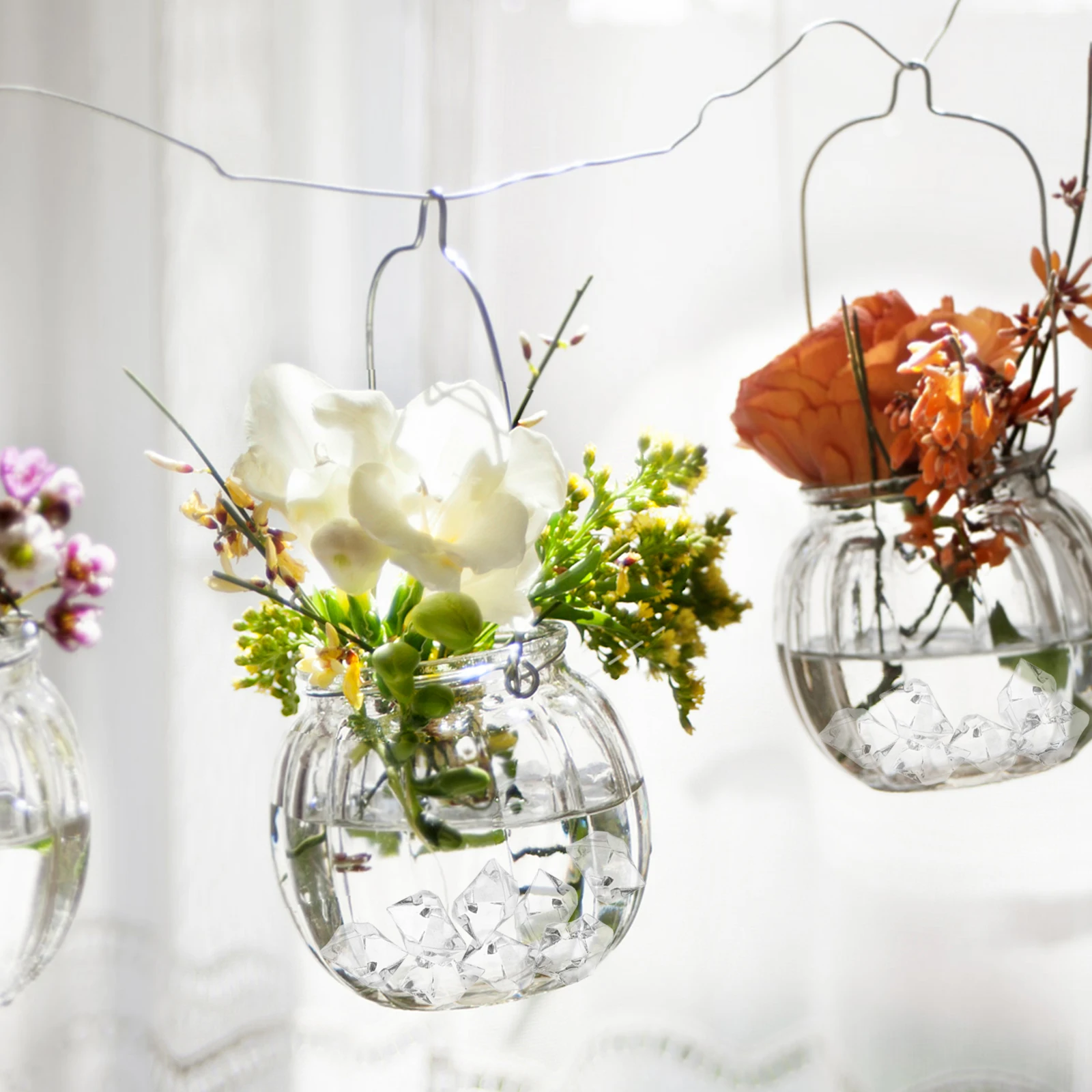 

260pcs Simulated Decorative Crystal Rocks Clear Fake Crushed Cubes Artificial Acrylic Decoration For Vase Fillers Wedding Table