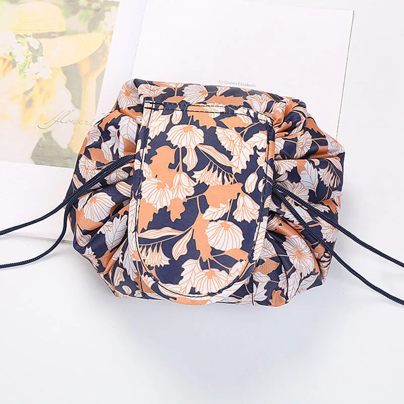 

Women Drawstring Cosmetic Bag Travel Storage Makeup Bag Organizer Female Make Up Pouch Portable Polyester Toiletry Beauty Case