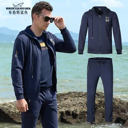 New Men's Clothing Tracksuit Sport wear Setting Men Jogging Suit 2pieces Basball Fashion Casual Style Jumping runing  Big size