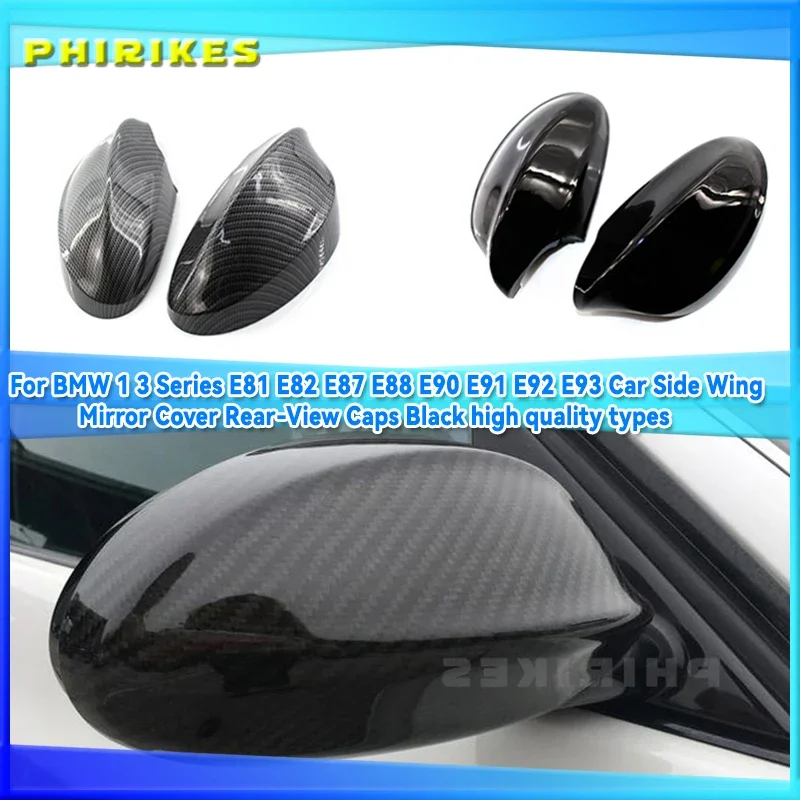 

Black Carbon Fiber Auto Car Rearview Side Mirror Cover Cap Rear View Mirror Housing For BMW 3 Series E90 318 320i 325i 330i