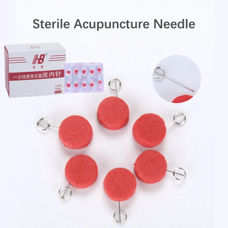 100pcs/Box Sterile Acupuncture Needle For Single Use Intradermal Press Needle Disposable Embedded Skin Needle