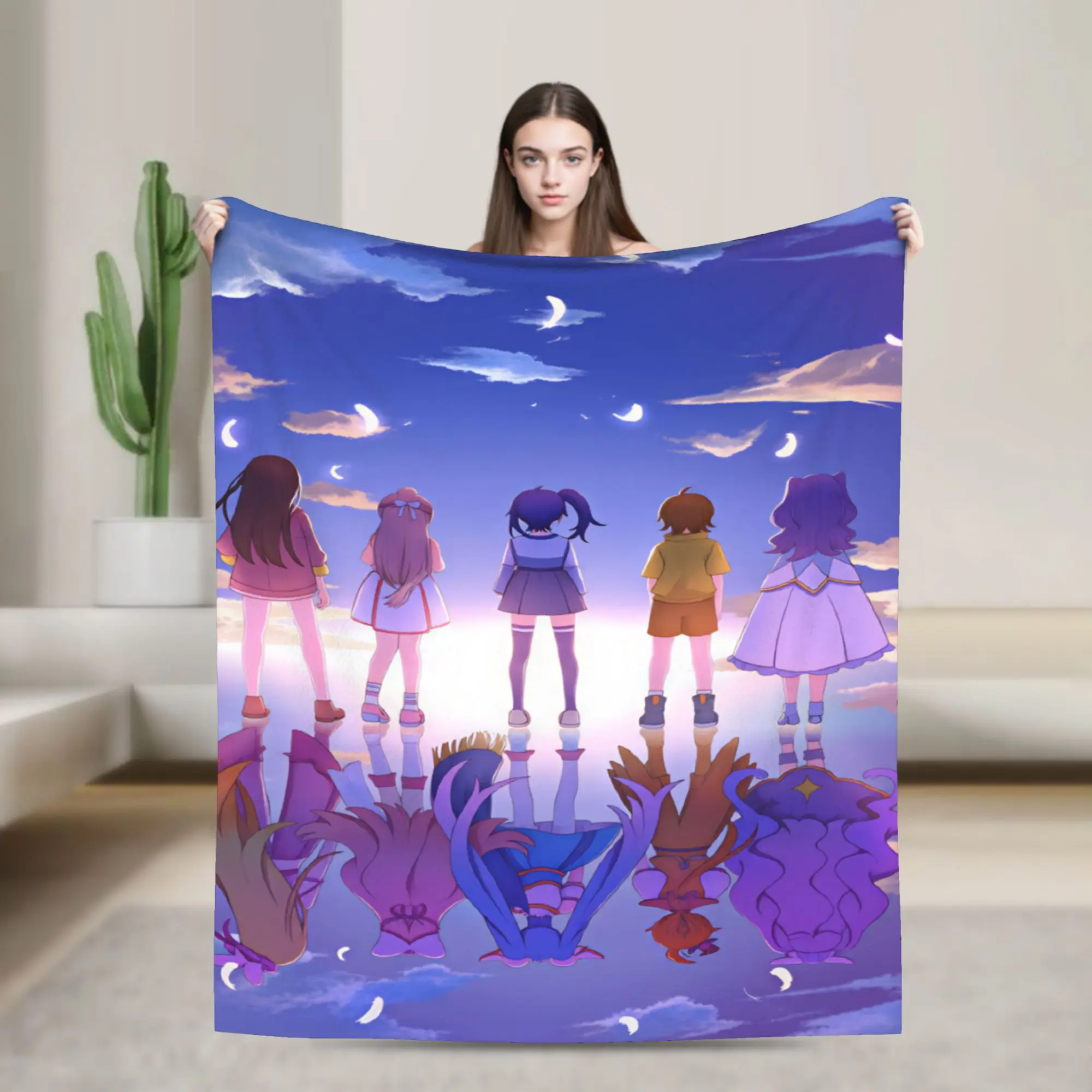 Pretty Cure  Soft Warm Blanket  Picnic Plush Bedding Throws Print Couch Chair Flannel Bedspread Sofa Bed Cover