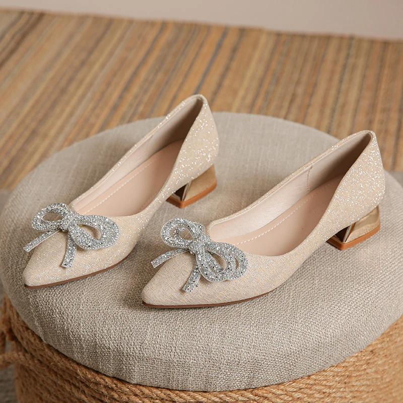 

Womens Low Chunky Heel Pumps Soft Sole Spring All Season Shoes Slip On Casual Elegant All Match Daily Wear Comfortable Shoes
