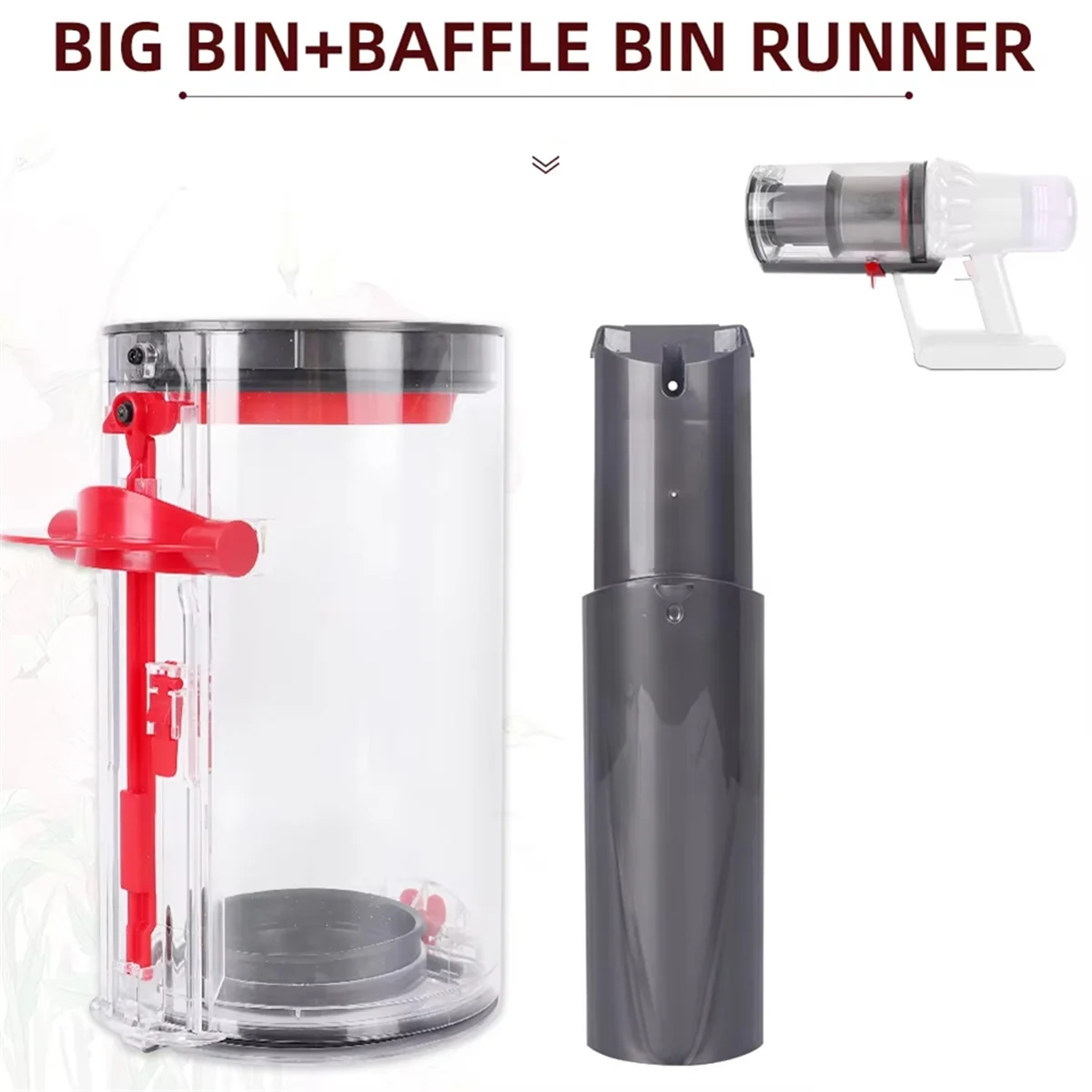 QA88X Большая канистра для пылесборника для пылесоса Dyson V11, беспроводной большой длинный прозрачный сменный ведро с крутящим моментом для животных