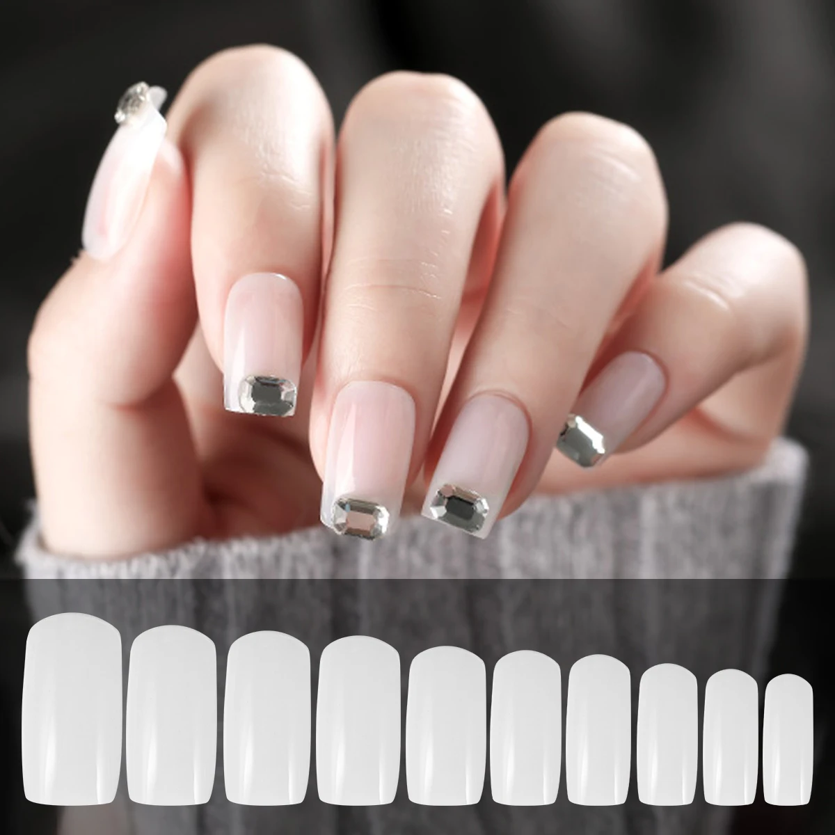 

600 Pcs Fully Sticker with No Trace ️ Manicure Stickers Fake Nail Tips Nails Supplies Patch