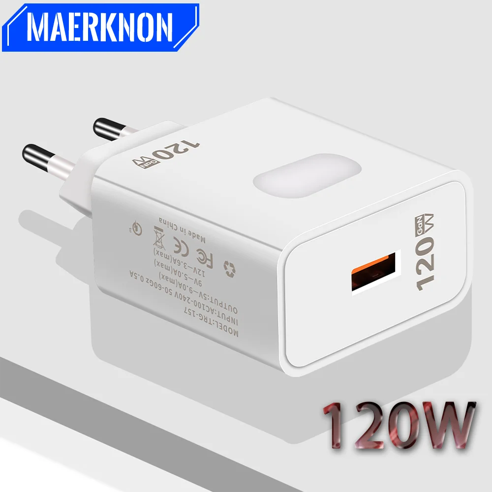 

120W USB Charger Quick Charge For iPhone 14 13 pro Xiaomi 13 Samsung A23 S23 Huawei Poco Redmi Note Mobile Phone Charger Adapter