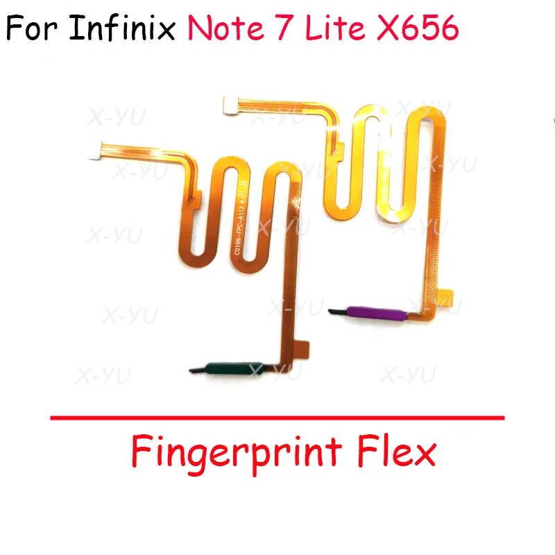 For Infinix Note 8 7 Lite 10 Pro X656 X690 X692 X693 X695 Home Button Fingerprint Sensor Return Power Flex Cable