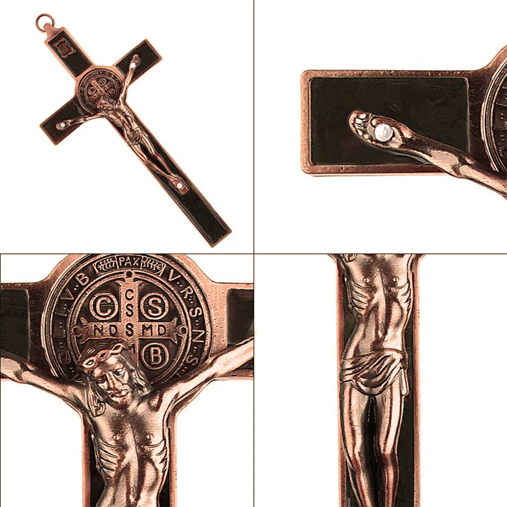 Cross Christ Statue Catholic Religious Prayer Hand Holding Pendant Crucifix Cross Church Chapel Figurines Jesus Religious Belief