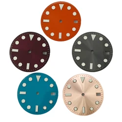 28.5mm NH35 Watch Dial Black Orange Pink Blue Dial Blue Luminous fit NH35 Automatic Movement Watch Accessories