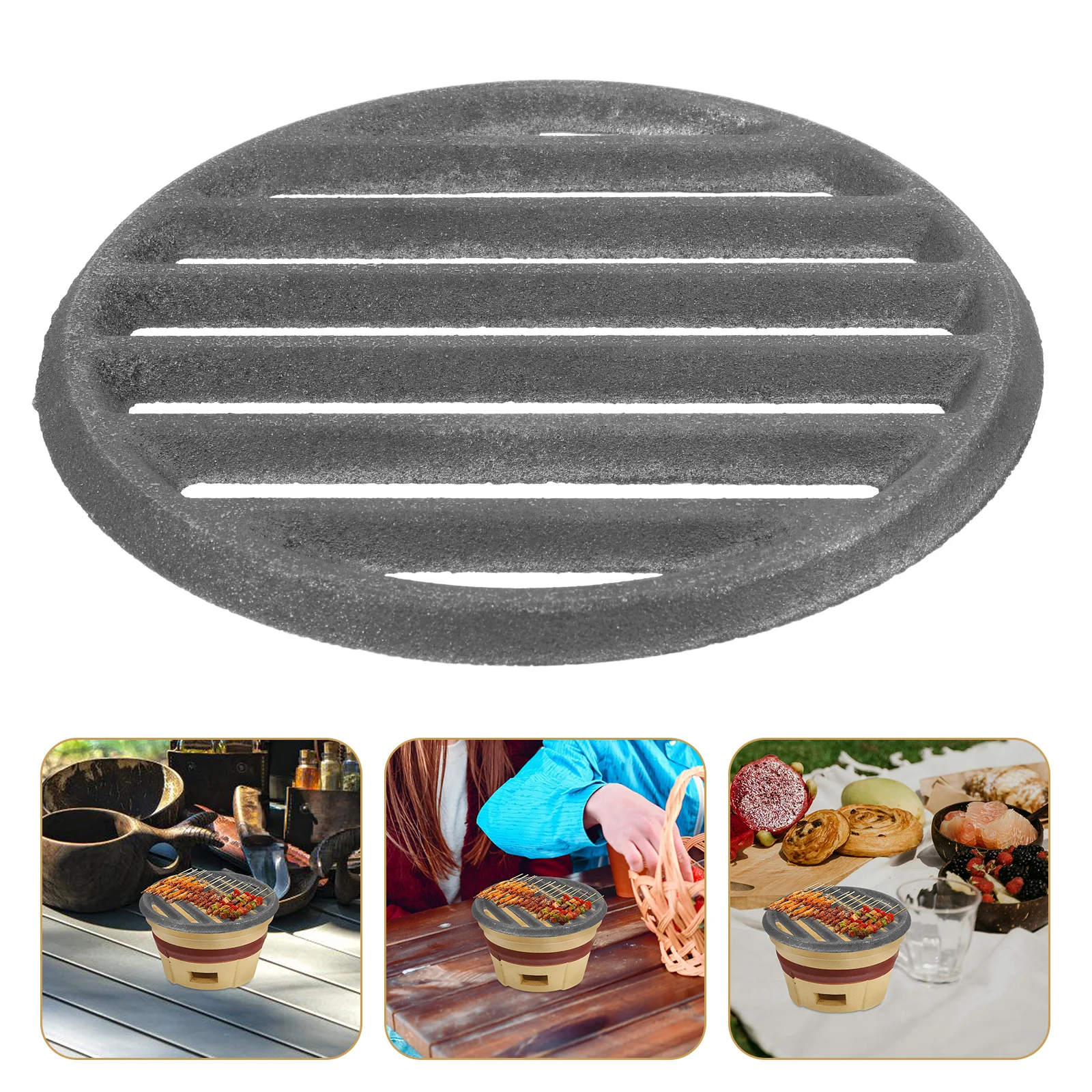 Cast Iron Stove Grate Egg Grill Dome Round Cooking Grilling Accessories Mesh Bbq Fire High Temperature Resistance