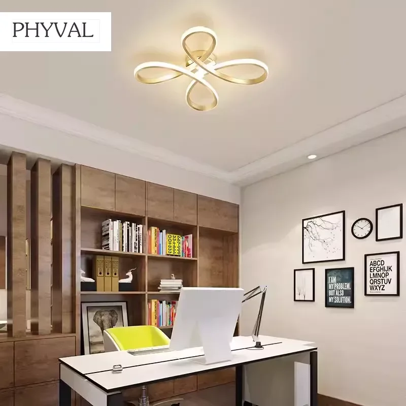 

Modern LED Flower Shape Ceiling Light Simple Creative Line Modelling Light For Bedroom Children's Room Will Count Porch Chandeli