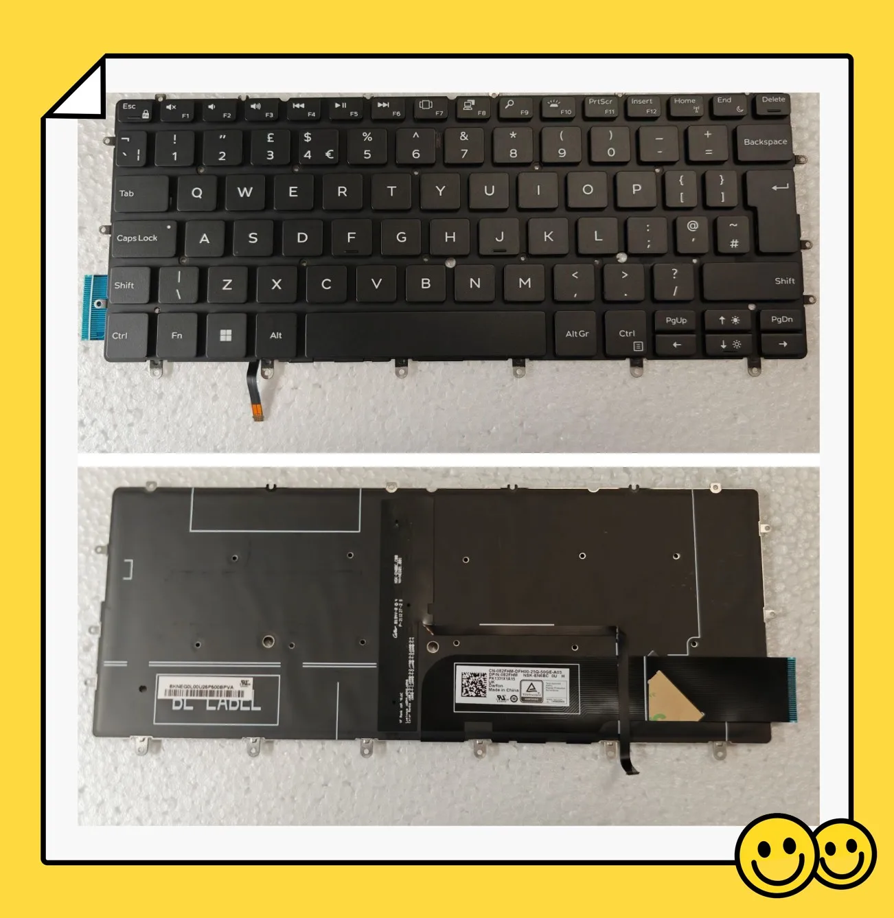 

Клавиатура Великобритании для ноутбука Dell XPS 13 9370 9380 13-9370 13-9380, XPS 13 7390, с подсветкой