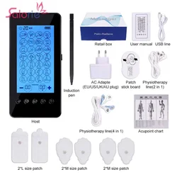 28 Modes Tens Machine Electric Pulse Body Massager LCD Touch Screen Dual Output Massage EMS Muscle Stimulation Therapy Device