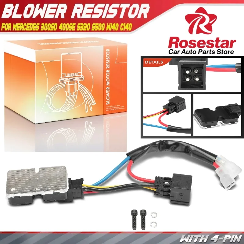 

A/C Blower Motor Resistor for Mercedes Benz W140 C140 S320 S350 S420 S500 CL500 1408218351 1408218451