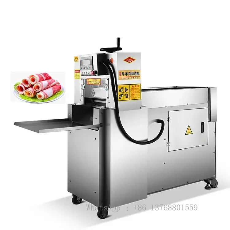 High Efficiency Frozen Meat Roll Slicer Machine meat cutter machine  CNC Meat Slicing Machine