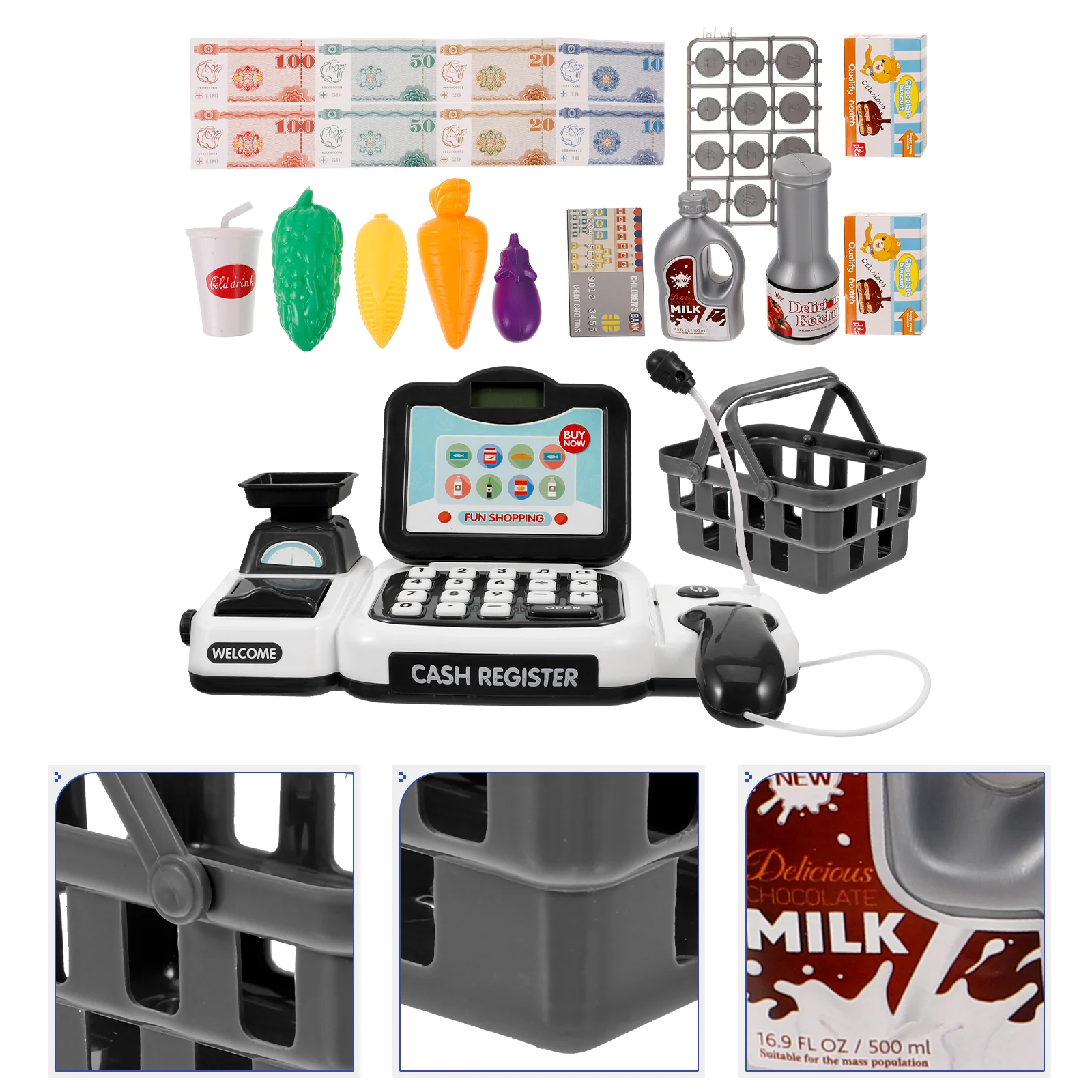 Caisse enregistreuse jouet calculatrice enfants jouets dessin animé enfants cadeau d'anniversaire en plastique Shopping