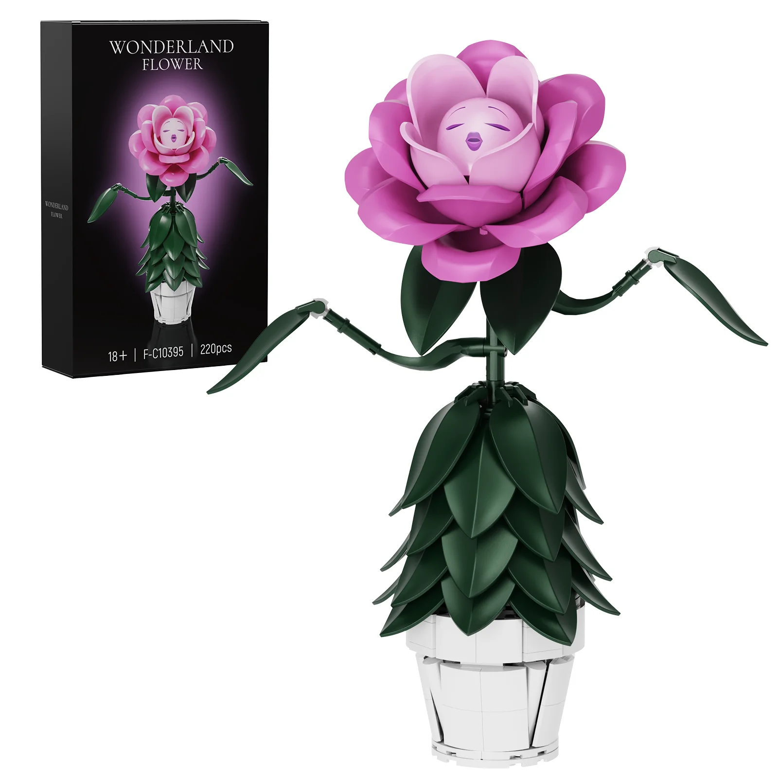 

Wonderland Flower Building Bricks Sets Rose Flower Toys Women and Fans Gifts for Birthday, Party and Festivals (220 PCS)