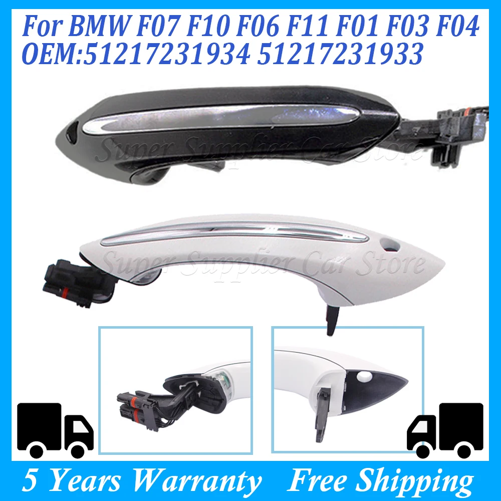 For BMW F01 F03 F04 F07 F10 F06 F11 Front / Rear Left / Right Pearl white Door Handle Keyless Go 51217231932 51217231933