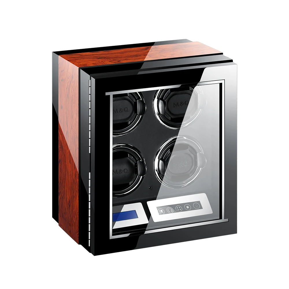 IBBETON High Quality Watch Winder for 2 4 6 9 Slot Automatic Watches with Mabuchi Motor LCD Touch Screen Wooden Watch Safe Box