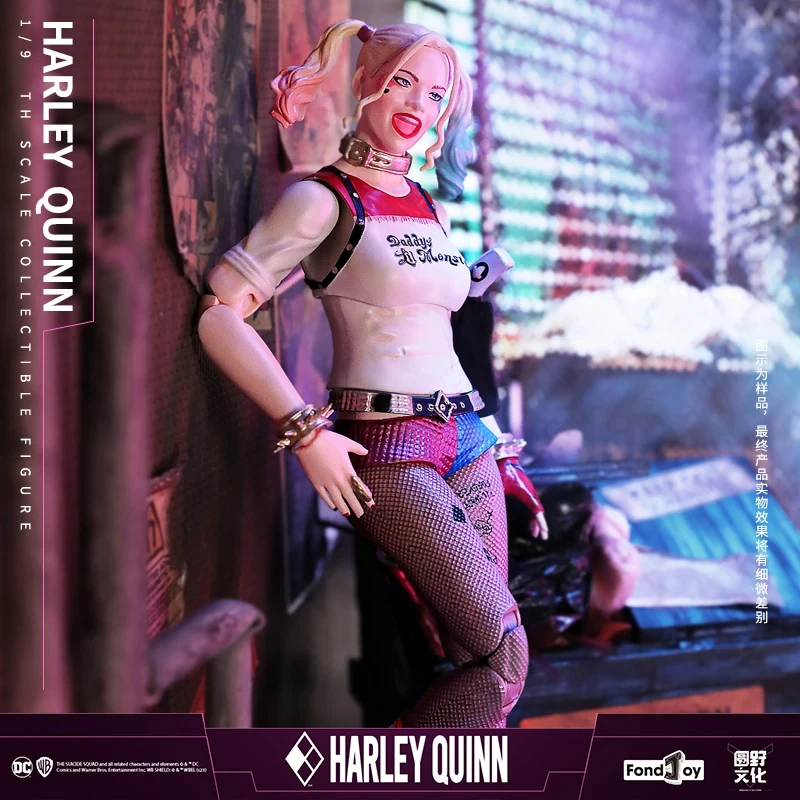 Original Fondjoy 1/9 Harley Quinn Figure DC Justice League Figures The Clown's Girl Figurine PVC Model Doll Joint Movable Toy